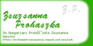 zsuzsanna prohaszka business card
